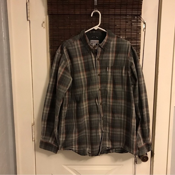 Mens Carhartt Long Sleeve Button Down - Picture 1 of 8
